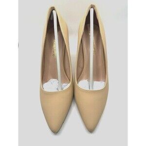 BUEUPU Women's Nude Pointed Toe Block Heel Pumps Dress Shoes Size 8.5 New